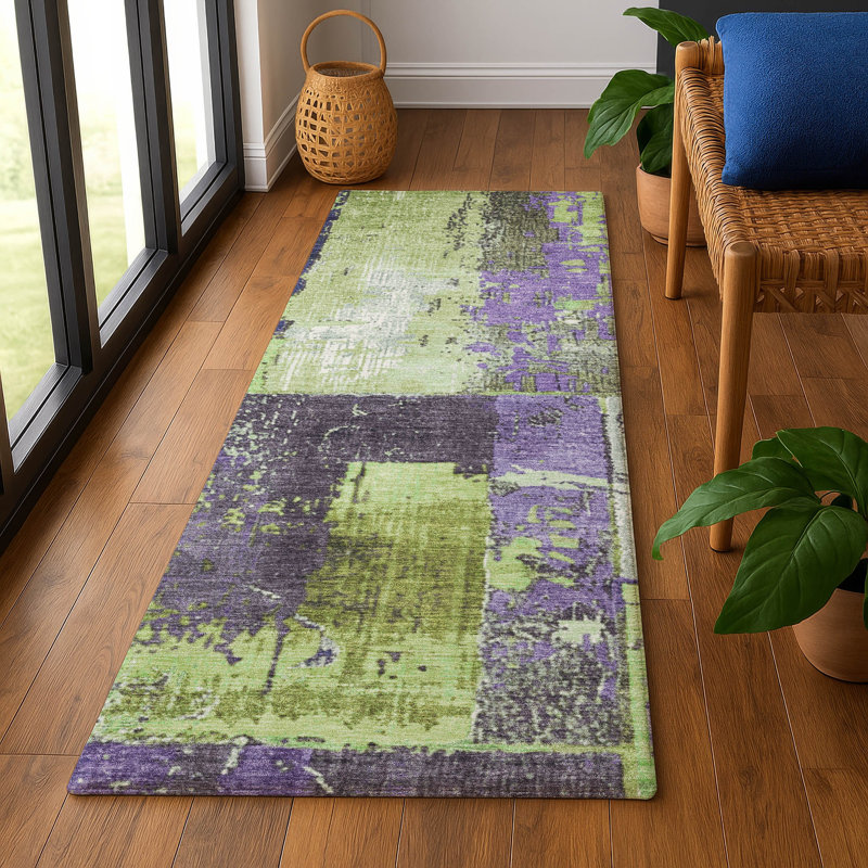 Premium Machine Washable Chelston AMF1866 Abstract Rug, Runner 2'3" x 7'6"