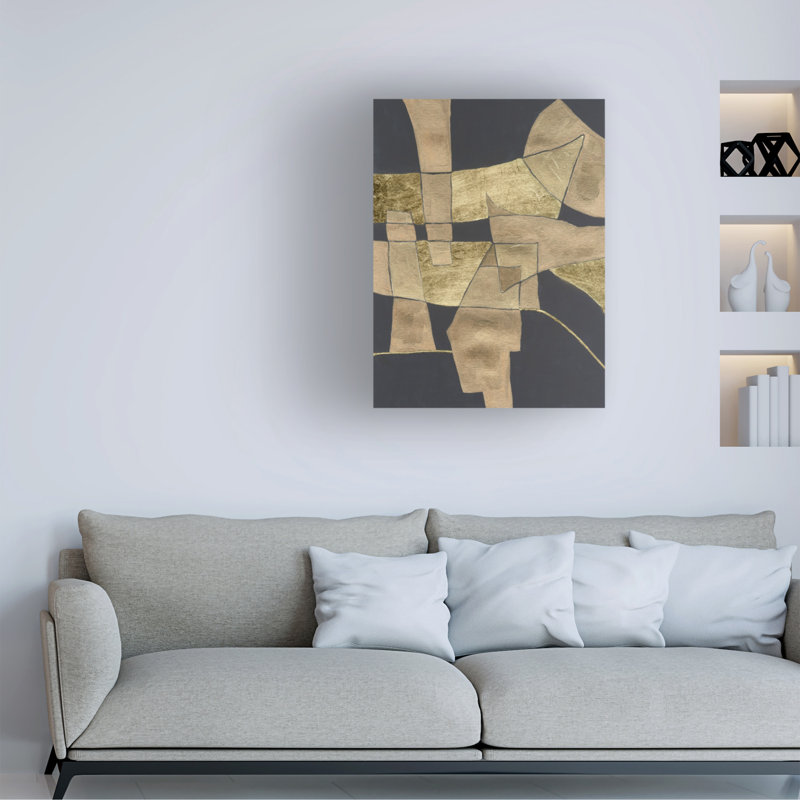 Art mural sur toile tendue - «Gold Pastiche III» de Michael Willett pour décoration de salon, de chambre à coucher ou de bureau - 35 x 47