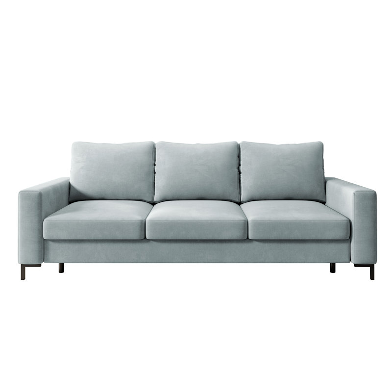 Aleg 3 Seater Velvet Sofa, Grey