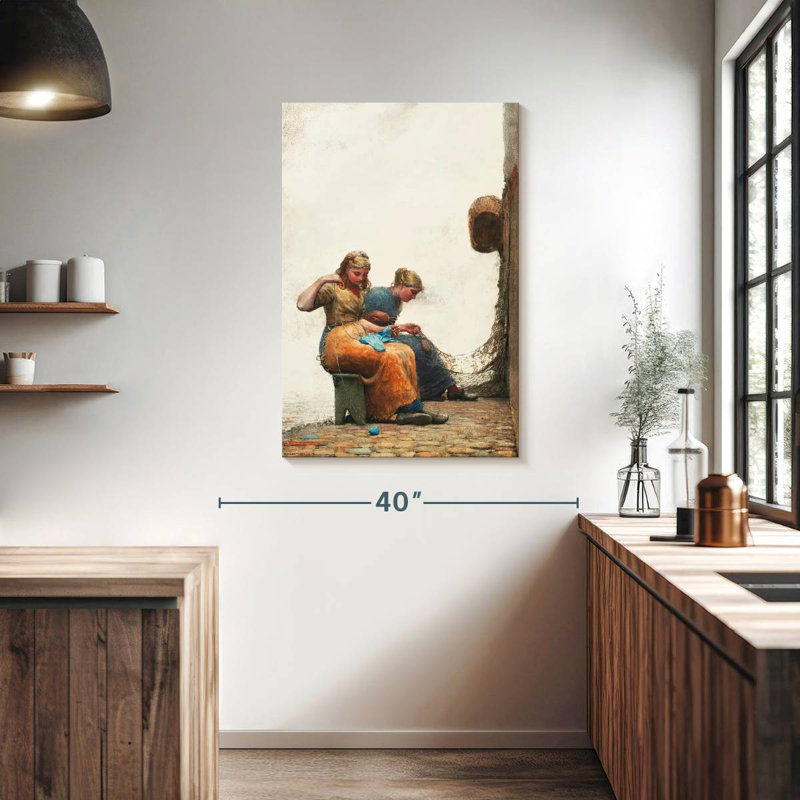 Senne Mending The Nets, 39" H x 26" W