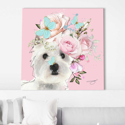 " Flower Westies (Square) " by Jodi