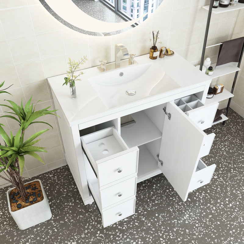Ensemble de meuble-lavabo simple 36 po Premlata, Blanc
