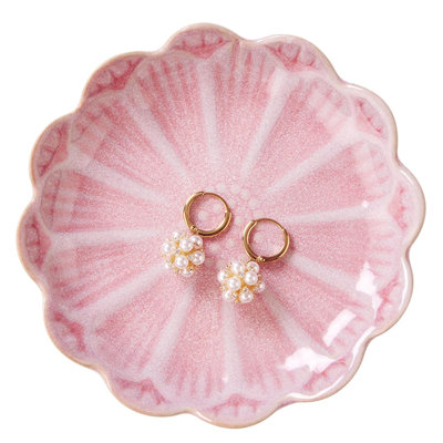 Lotus Leaf Ceramic Ring Holder Dish, Small Key Bowl Trinket Tray, Jewelry Organizer For Necklace Earrings, Decorative Dish For Dressing Table Bedroom Bathroom