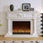 White Solid Wood Electric Fireplace