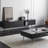 Simple black coffee table TV cabinet combination