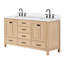 Meuble-lavabo double autoportant de 67 po avec plateau en quartz Cambridge-132281593-107291334