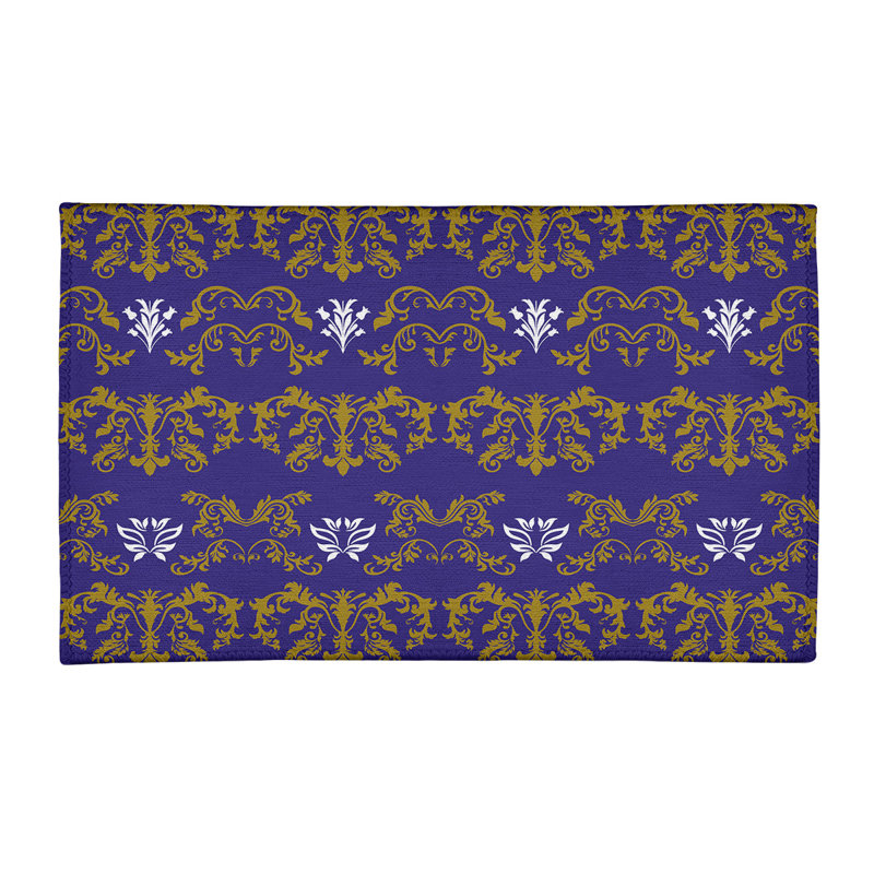 Damask Indoor Rug, Rectangle 2' x 3'