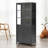 76.75'' Tall Display Cabinet With Glass Doors And LED Lights, Steel Curio Cabinet With 3-Sided Glass For Home And Office Decor-1433516478