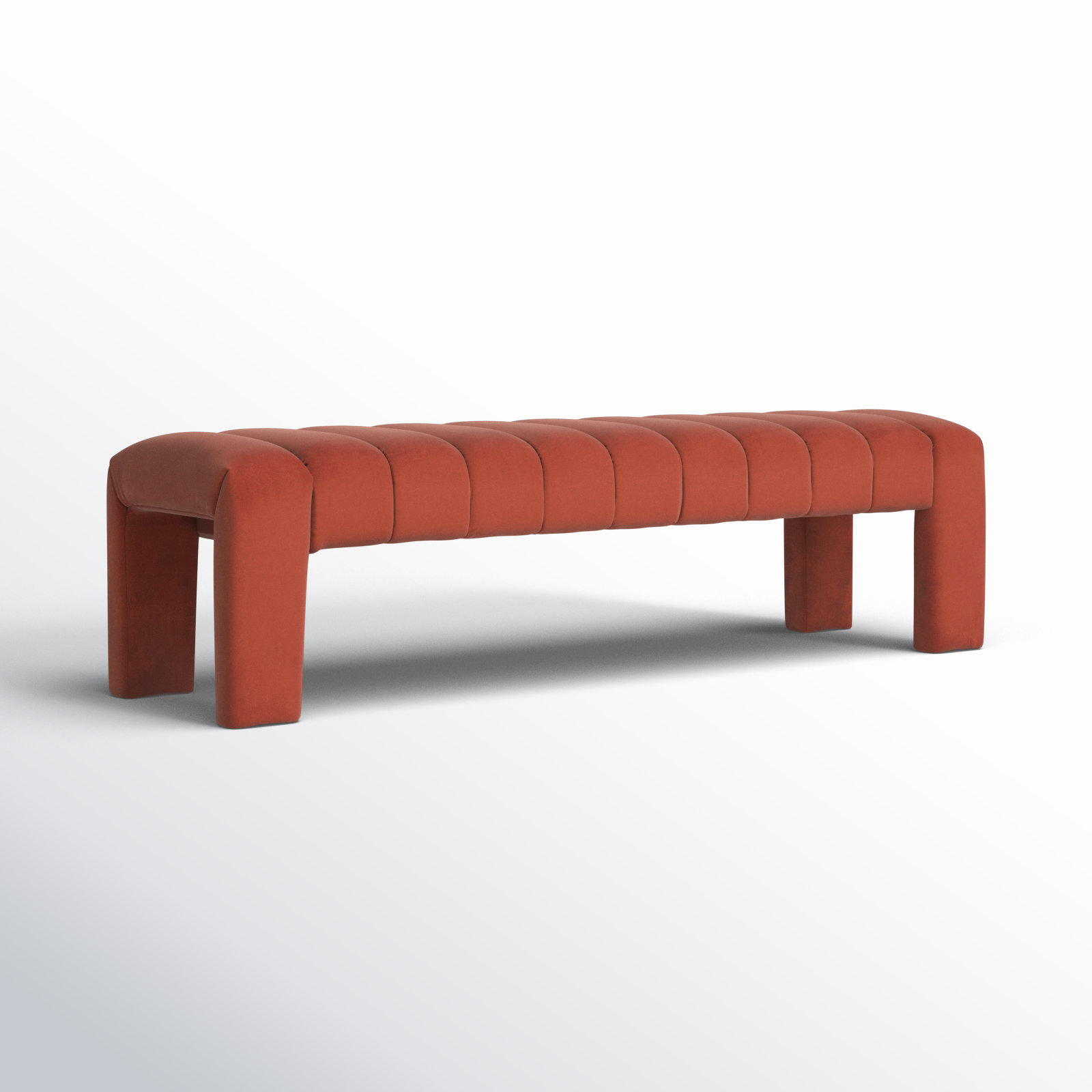 Gliese 63" Velvet Bedroom Bench, Rust Velvet