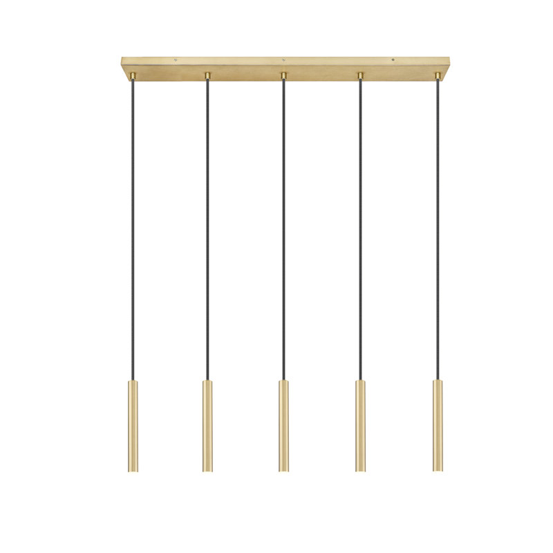 Mahlum 5 Light Linear Chandelier, Gold, 193.9"