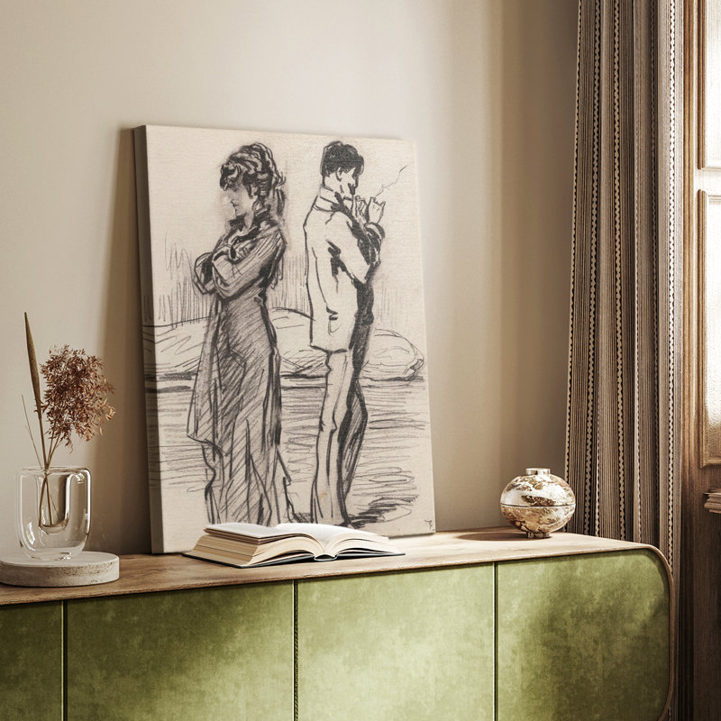 Croquis rétro XXV - galerie Cavas, H 12 po x l 8 po
