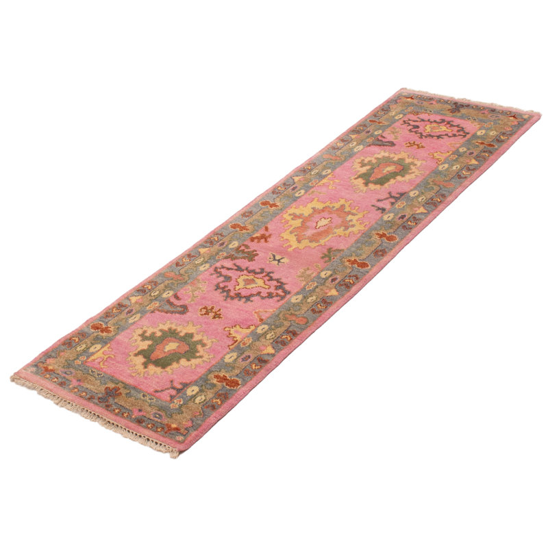 Tapis violet moderne Oushak 2 pi 5 po x 8 pi 2 po