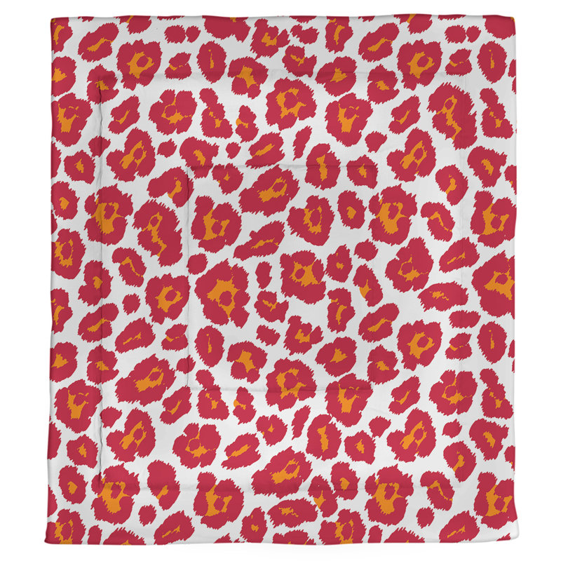 Polyester Animal Print Comforter, Twin Comforter, Red/Orange