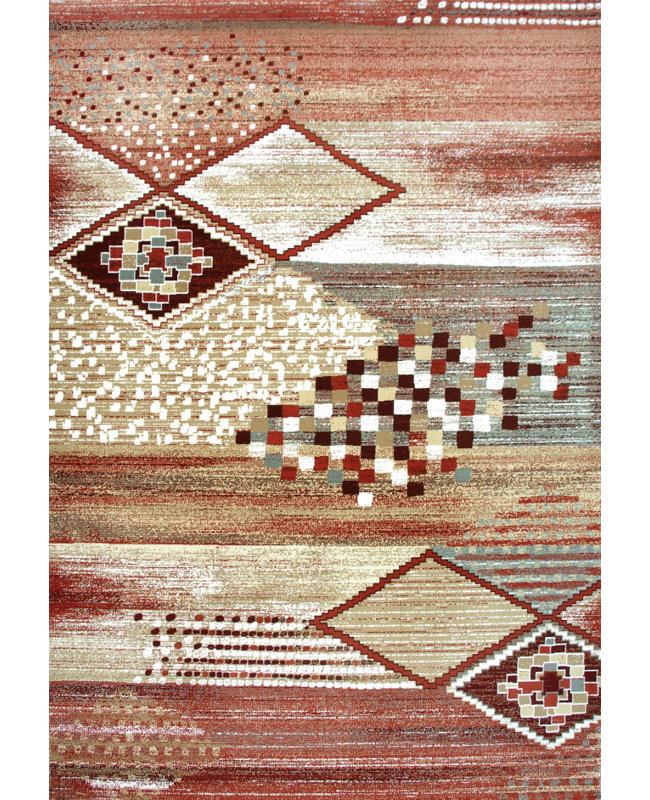 Abstract Wool Area Rug, Rectangle 70 x 135cm