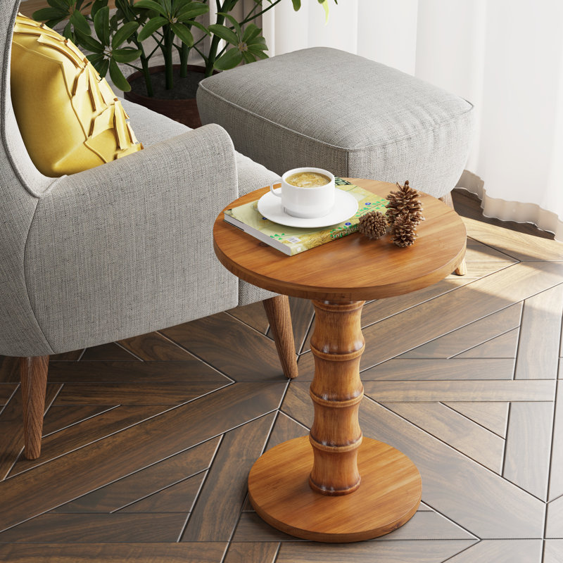 Table de bout ronde à piédestal Farmhouse