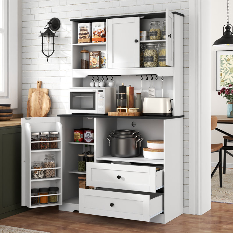 Armoire de rangement pour garde-manger, Blanc
