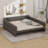 King Size Upholstered Daybed Frame With USB, Soft Lambswool Platform Bed-811513500