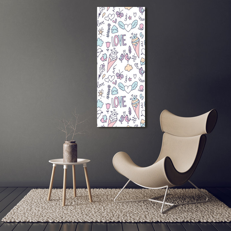 Romantic Pattern - Wrapped Canvas Print