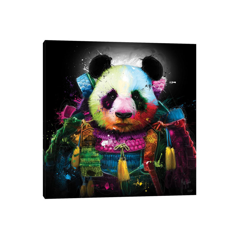 Panda Samurai by Patrice Murciano - Wrapped Canvas Gallery-Wrapped Canvas Giclée, 30.48 cm H x 30.48 cm W
