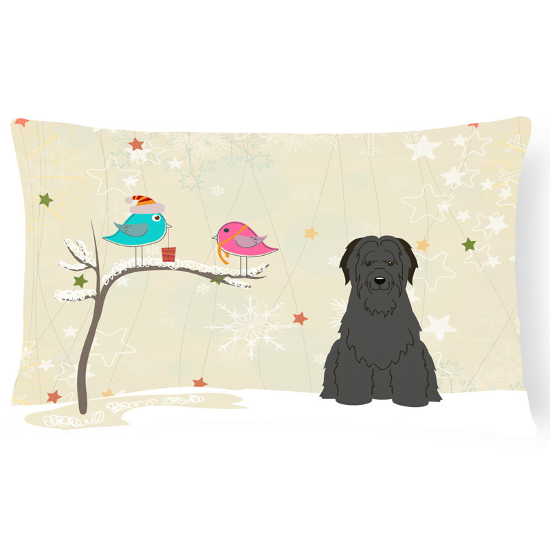 Coussin lombaire intérieur/extérieur contemporain de noël, Noir