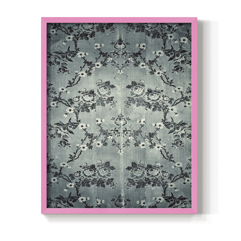 Vintage Abstract Print XCI Framed Print - Solid Wood, 15" H x 12" W, Pink