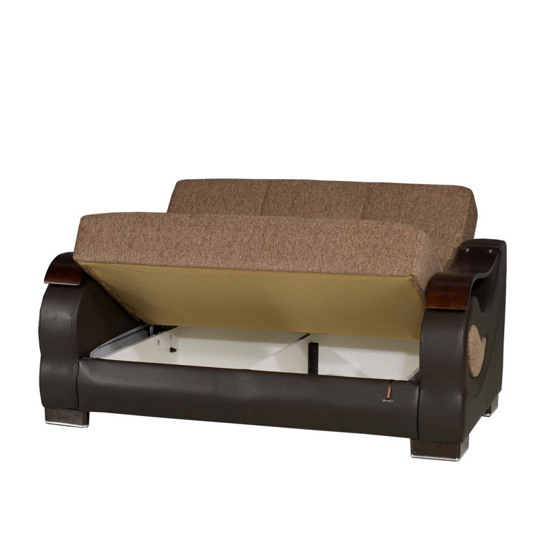 Collection Upholstered Convertible Loveseat with Storage, Ideal for Comfortable Gatherings and Space - Saving in Various Living Environments.