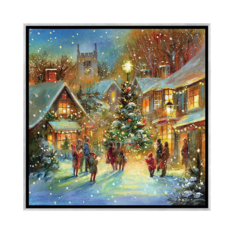« Evening Carol » par Jim Mitchell-impression, H 18 po x l 18 po x 1,5 po, Toile avec cadre argenté