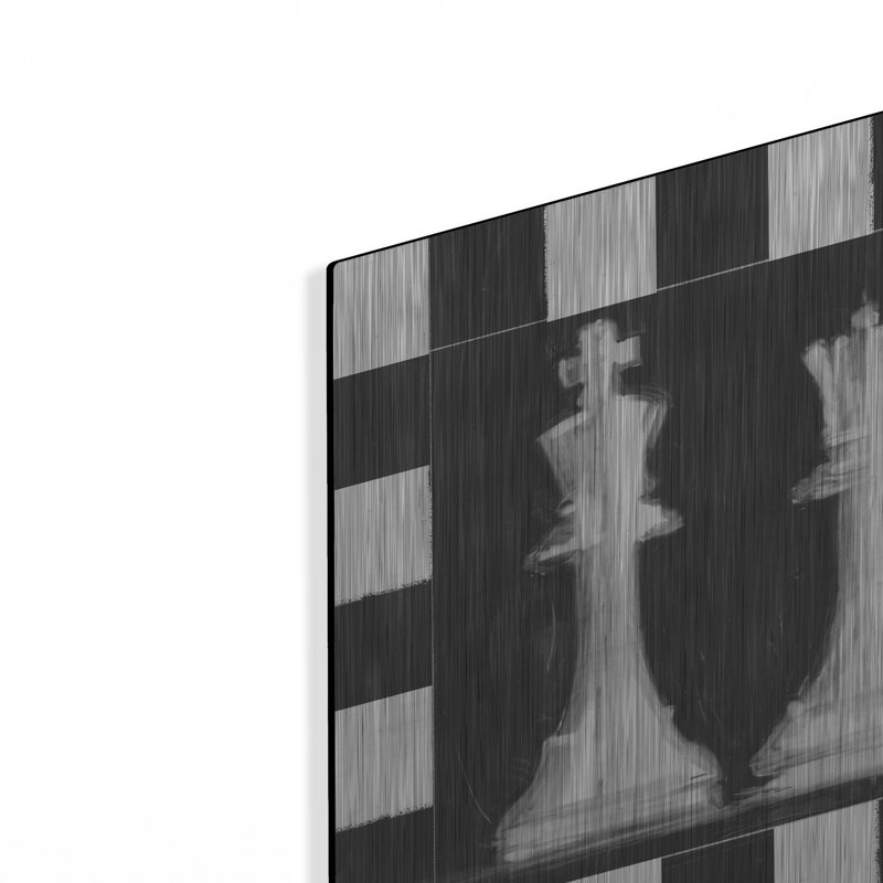  «Chess Room Collection D» par Studio W, art mural en métal, 24 po x 12 po