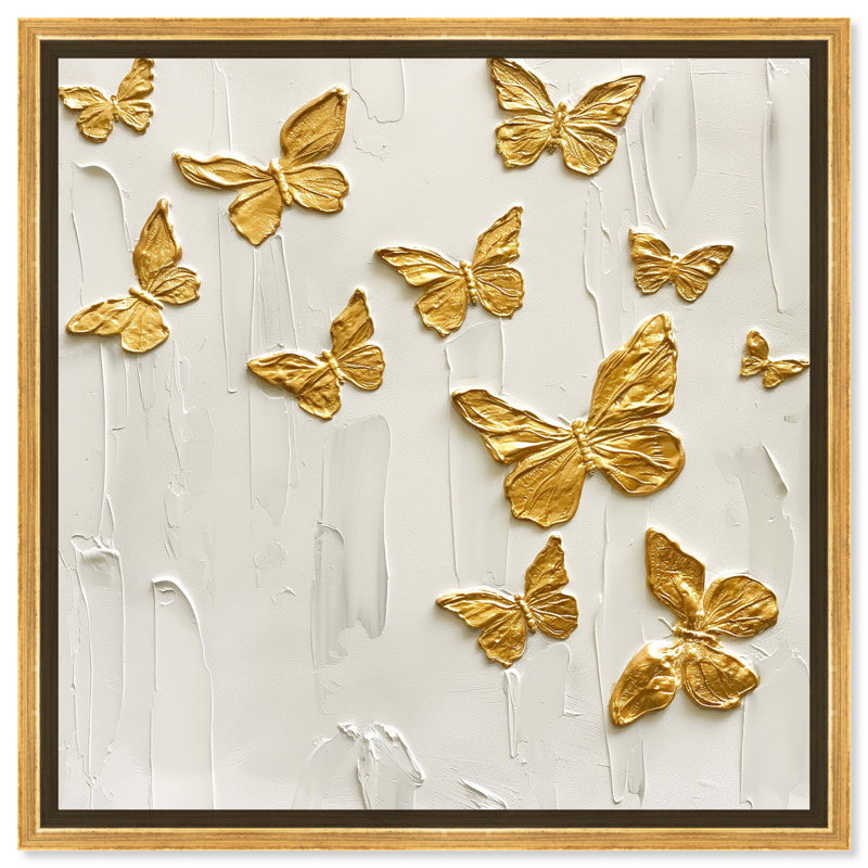 Art mural Mariposas A Volar, H 13 po x l 13 po, Cadre noir