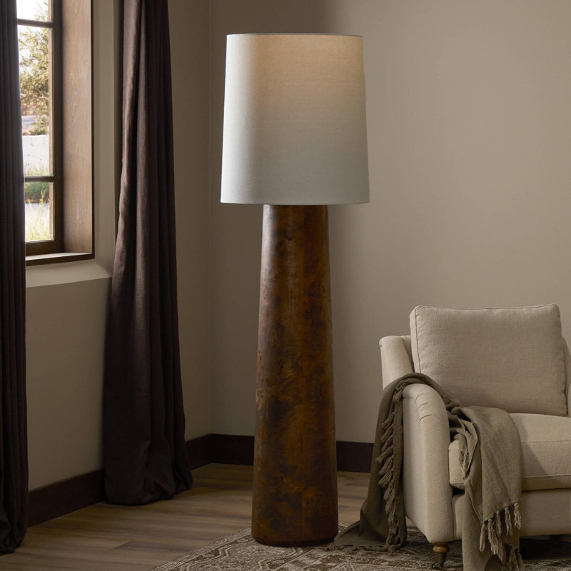 Daxton Floor Lamp, Dark Brown Mappa Burl