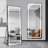 64 Inch X 21 Inch Full-Length Vertical Mirror With LED Light, Illuminated Floor Mirror With Bracket, Dimming Wall Mirror With Full-Length Aluminum Alloy Thin Frame, Black