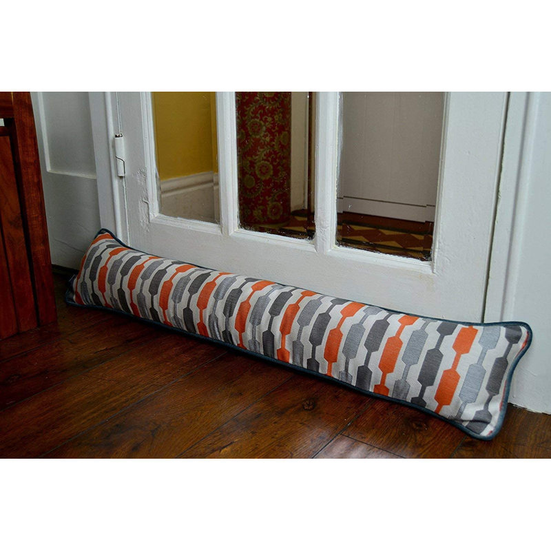 Ephraim Geometric Filled Fabric Draught Excluder, Orange