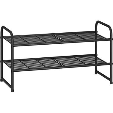 Black Metal 2 Tier Shoe Rack