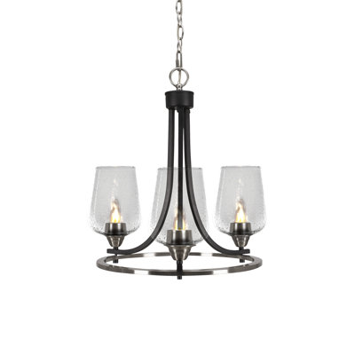 Paramount Uplight 3-Light Chandelier -  Toltec Lighting, 3403-MBBN-210