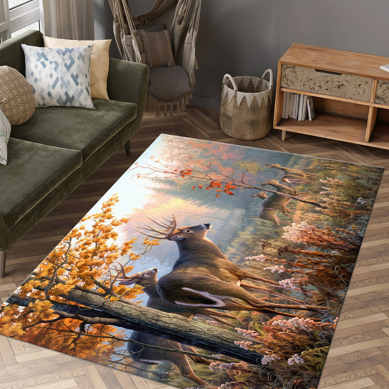 Highly Detailed Soft Pile Rug with Elegant Floral and Botanical Print Ideal for Enhancing the Aesthetic Appeal of Any Living Space