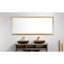 Miroir de salle de bain rectangulaire à brouillard à DEL - 48 po x 84 po, à intensité variable, fixation murale, salle de bain, grand brouillard encadré noir de style luxueux, fixation, 84 po x 48 po, décoration de salle de bain