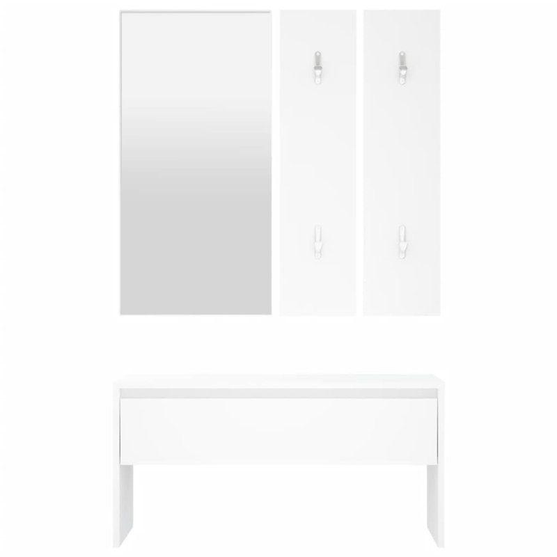 Ivens vidaXL Hallway Furniture Set Engineered Wood, Off White