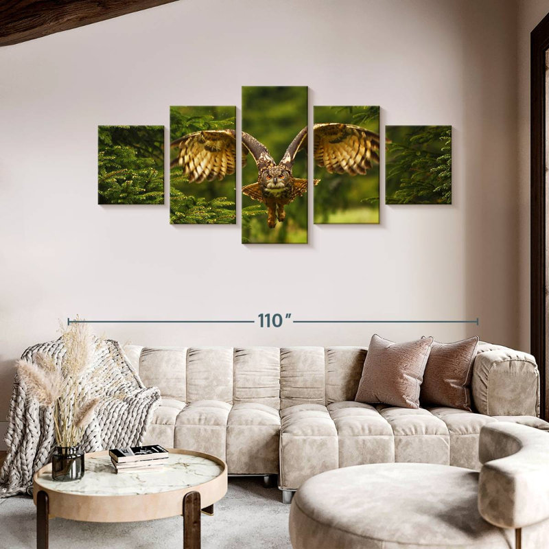 Flying Eurasian Owl, 42" H x 92" W