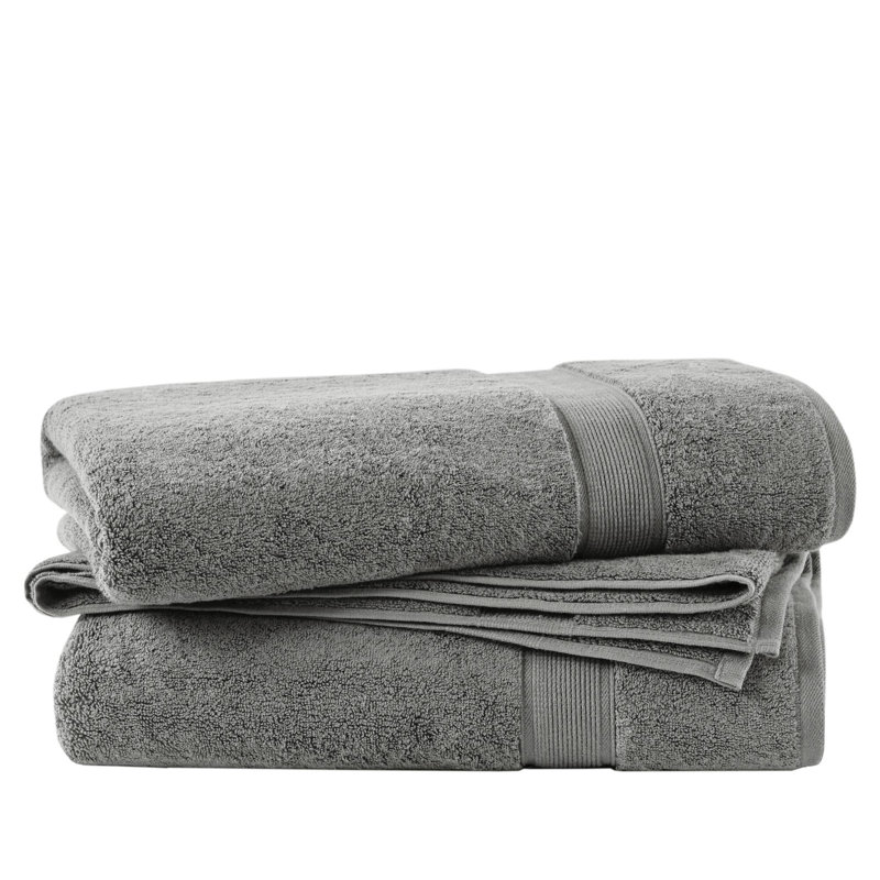 800GSM 100% Cotton Bath Sheet 2 Piece Set, Gray