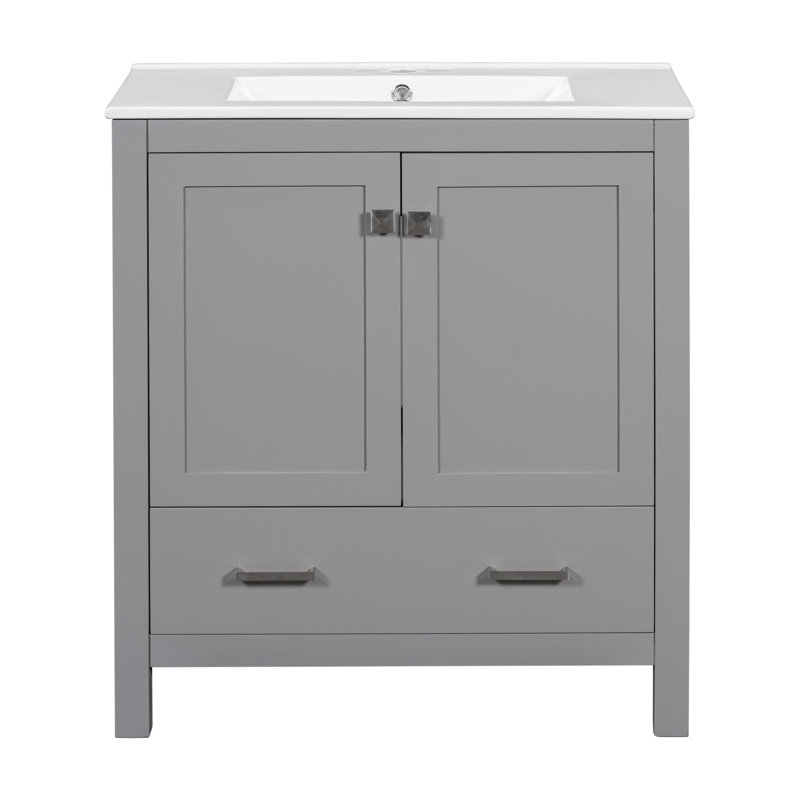 Meuble-lavabo 30 po, Gris