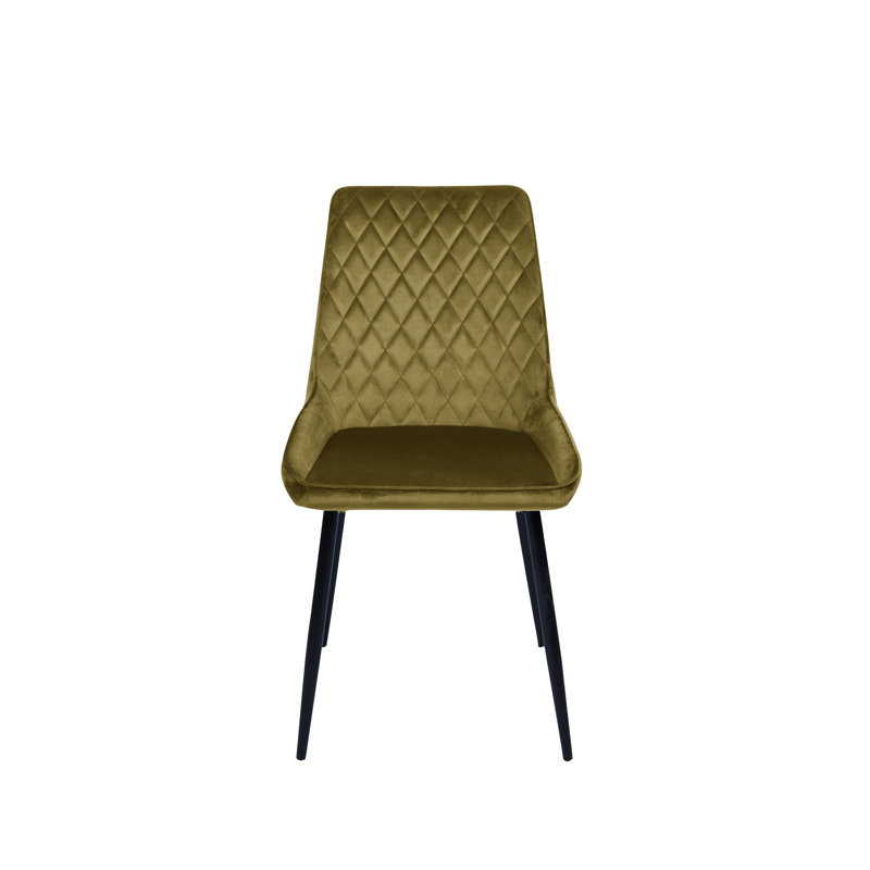 Roo Tufted Velvet Upholstered Side Chair in Mustard
