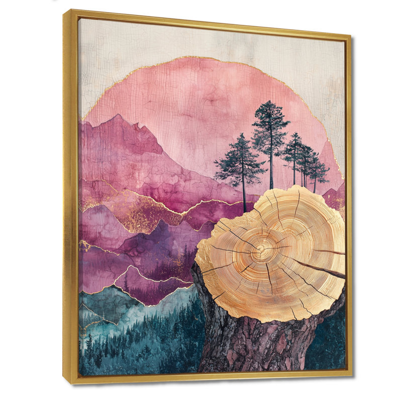 Benally - paysages, art mural sur toile, Reproduction encadrée sans passe-partout, H 20 po x l 12 po, Doré