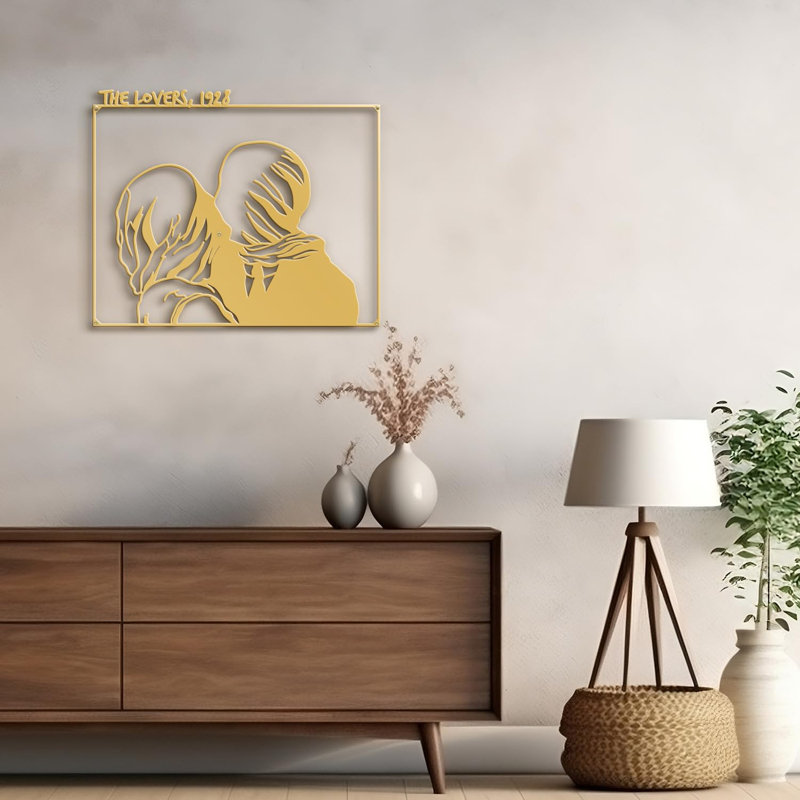 Décoration murale en métal, H 18 po x l 18 po x P 0,05 po, Or