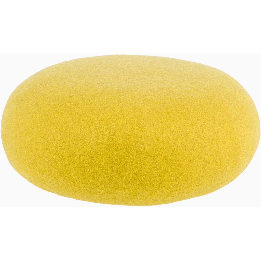 myfelt Petit pouf rond en laine vert-jaune S Kata - 