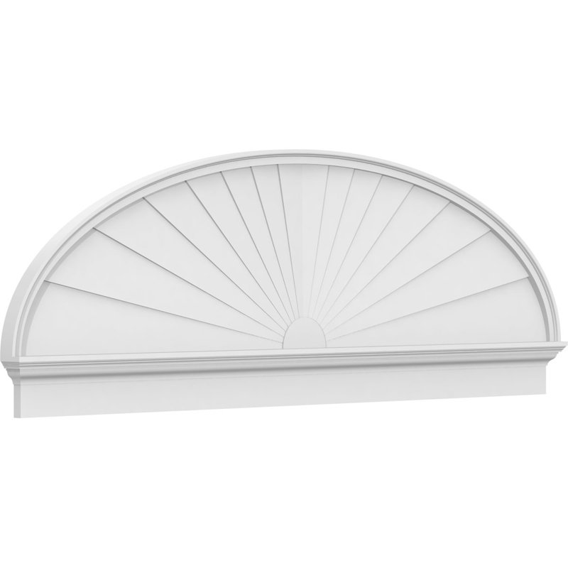 Fronton elliptique en PVC de qualité architecturale Sunburst, H 26 7/8 po x l 80 po x P 2 3/4 po