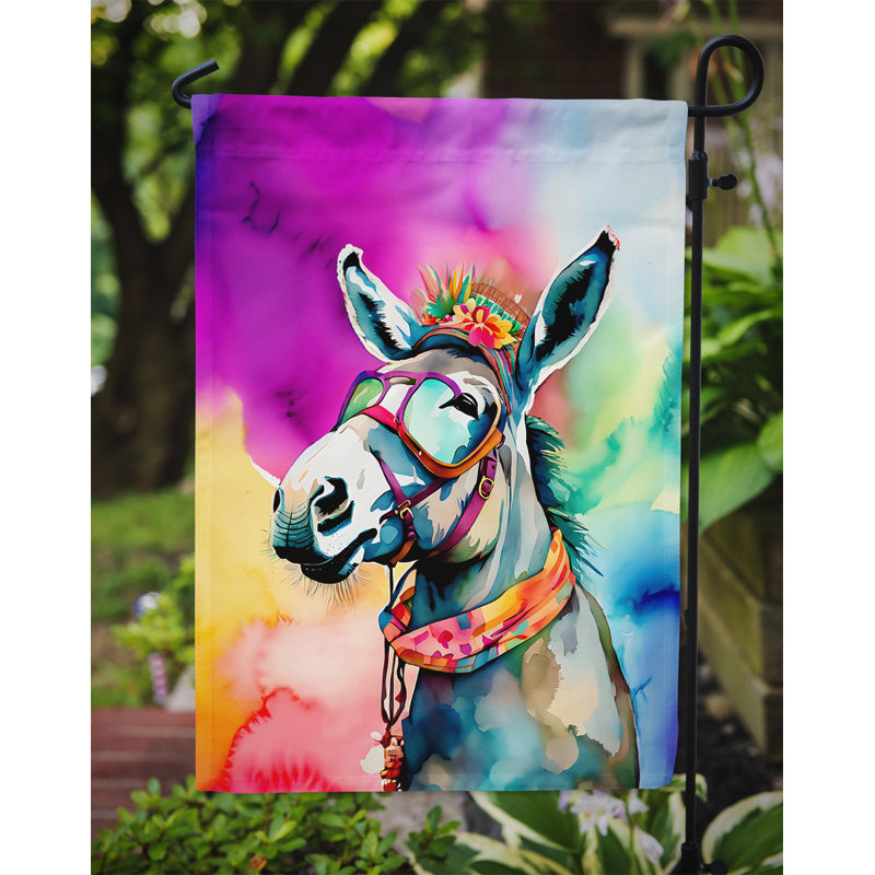 Drapeau de jardin hippie avec des ânes