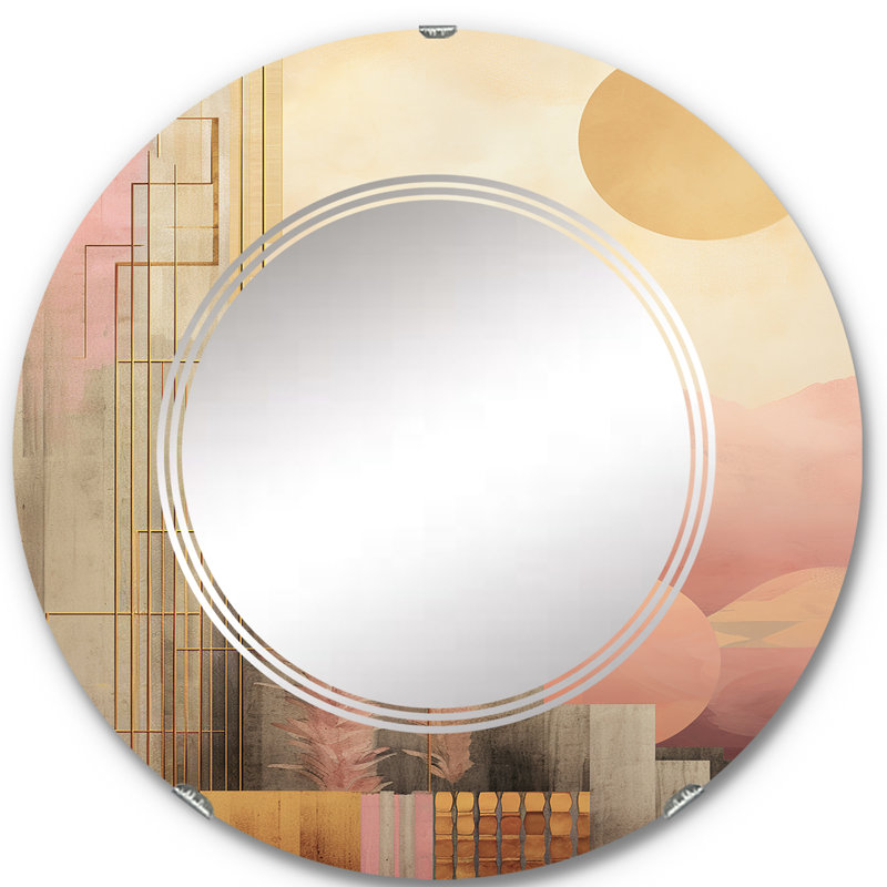 Echarkia - Miroir mural moderne rond, 24 po x 24 po