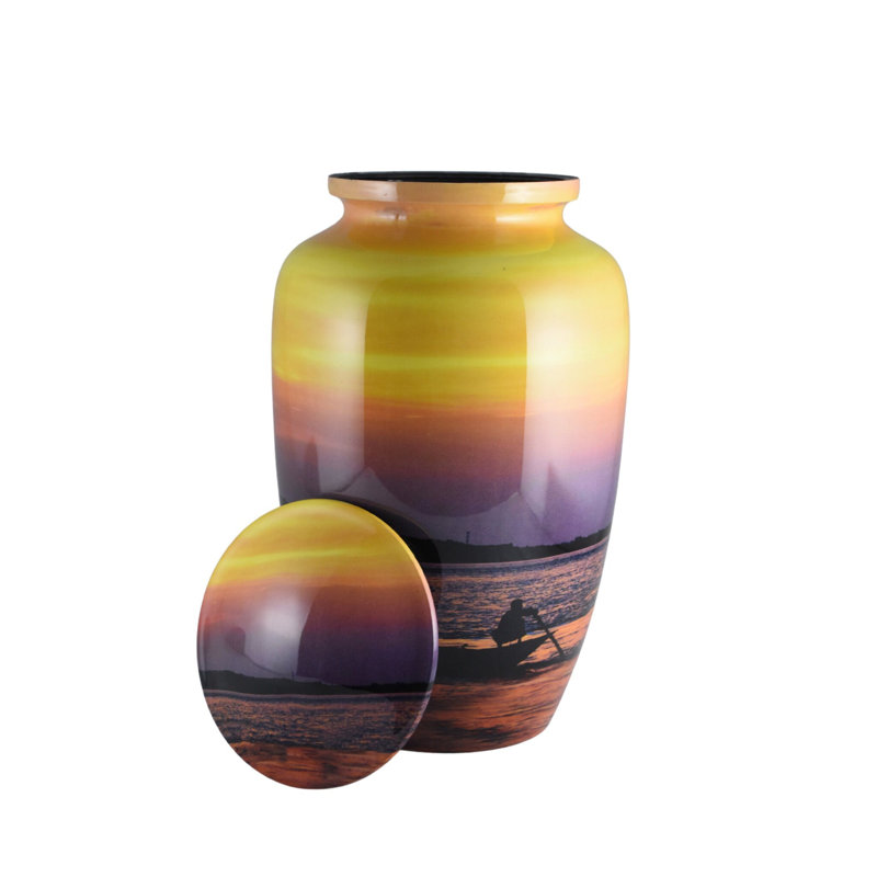Riba Handmade Sunset Man in a boat Urn