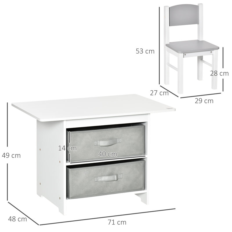 Reyer Kids Rectangular Play Table and Chair Set