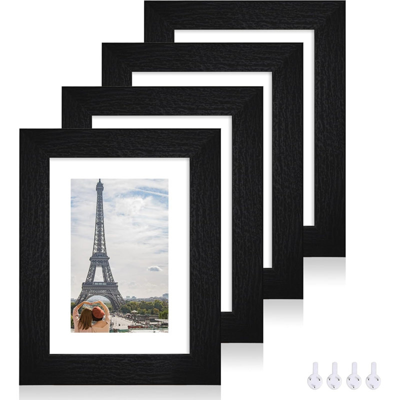 Ensemble de 4 cadres photo noirs 5 x 7